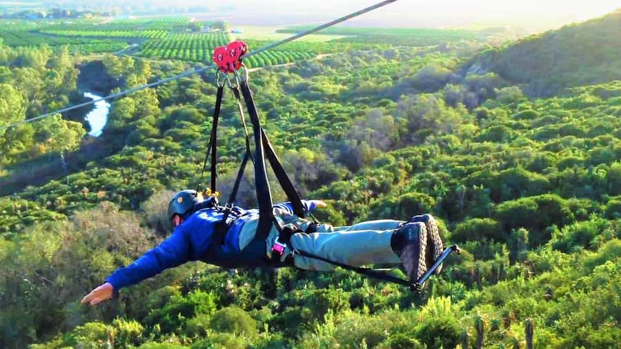 Adrenalin Addo Adventure Park: Superman Zipline - Crossing the Sundays River before the climb
