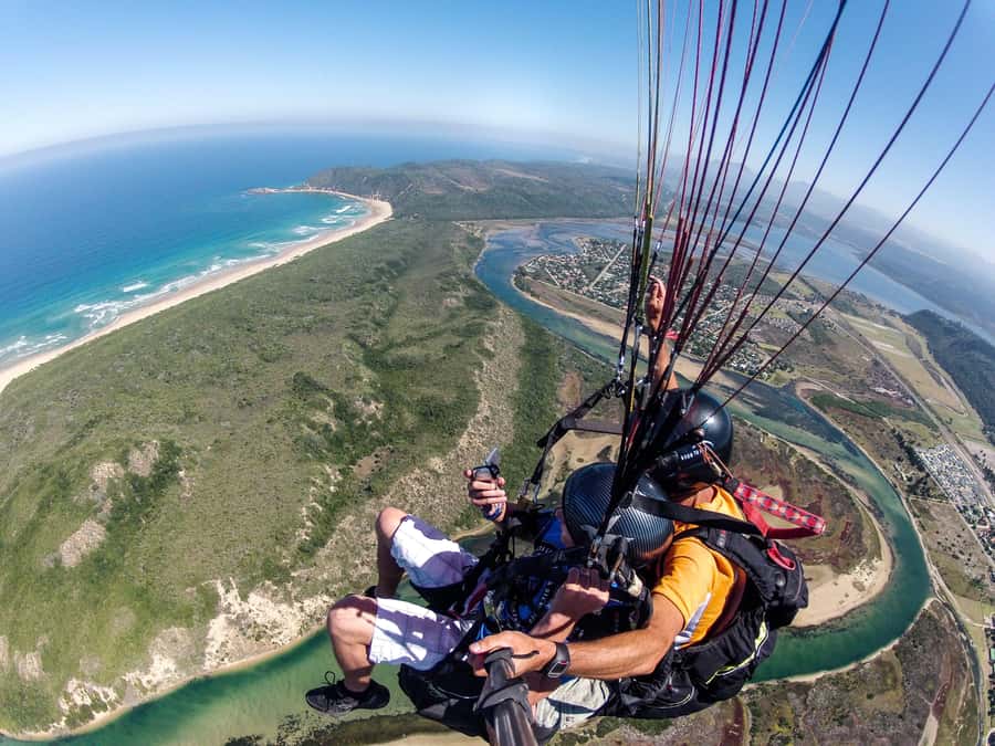Adventure Tandem Paragliding Flight - Getting ready for takeoff