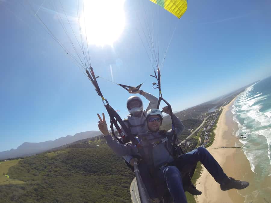 Adventure Tandem Paragliding Flight - The launch and first minutes in the air