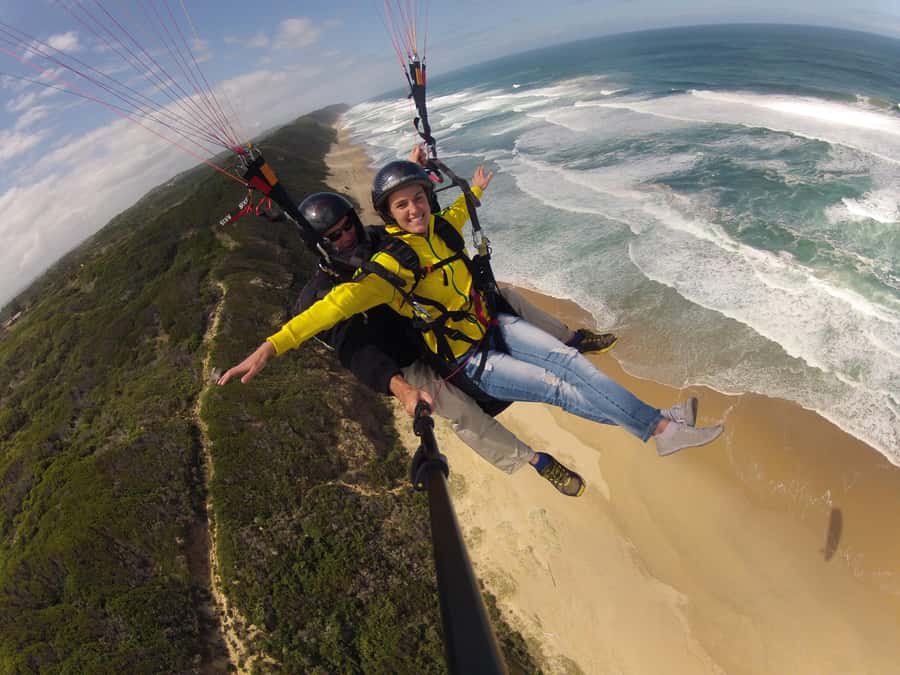 Adventure Tandem Paragliding Flight - Meeting the crew at the Dolphin Paragliding tent