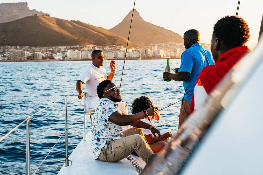 Cape Town: Sunset Catamaran Cruise on Table Bay with Bubbles - Choosing your seat on the 39-foot catamaran