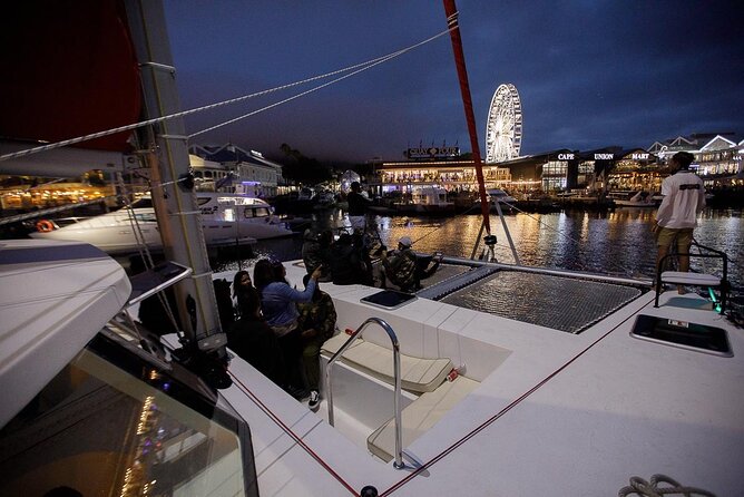 Catamaran Sunset Champagne Cruise Cape Town - The cold arrives quickly after sunset
