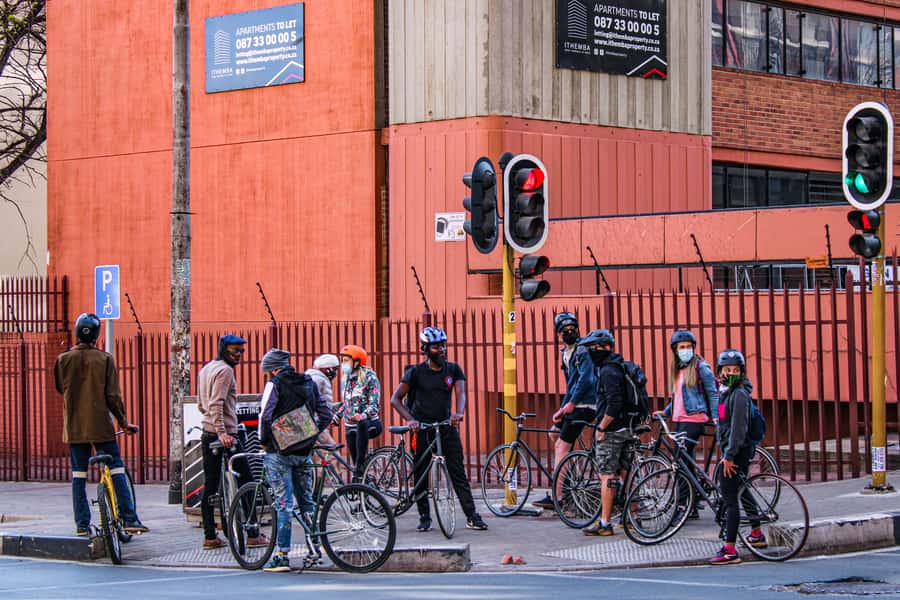 Johannesburg: Inner City Guided Cycling Tour - Starting with a bike, helmet, and city briefing