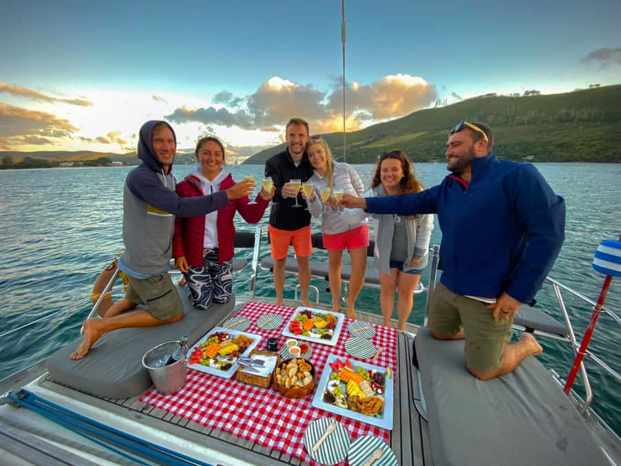 Knysna Sunset Sailing Cruise with Light Dinner and Wine - What the 2.5-hour schedule feels like