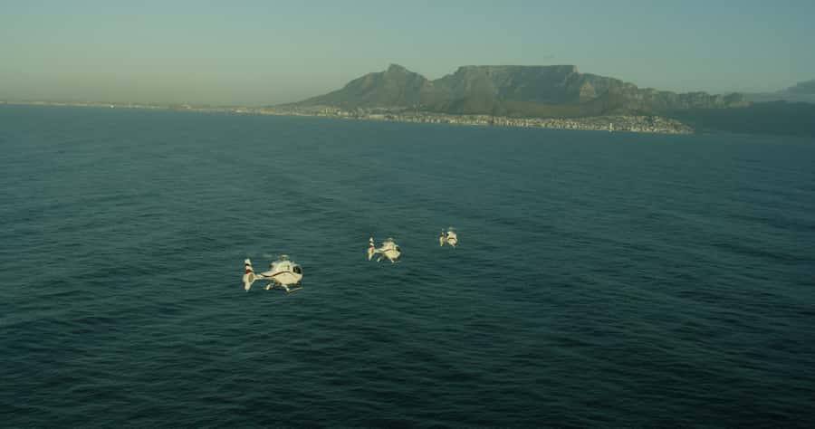 Robben Island By Air Scenic Helicopter Flight - Crossing the Atlantic toward Robben Island