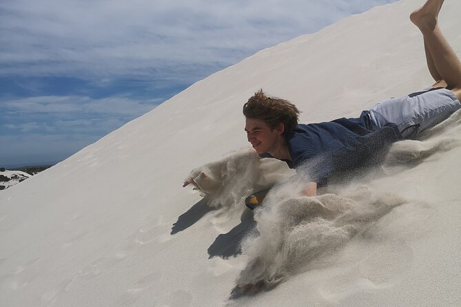 Sandboarding Atlantis Dunes Cape Town - Walking into the dunes with your guide