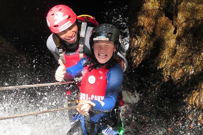 Standard Canyoning Trip in The Crags, South Africa - The 25-meter waterfall rappel
