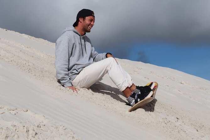 WildX Sandboarding the Real White Sand Dunes Atlantis Cape Town - Stand-up sandboards or bumboards